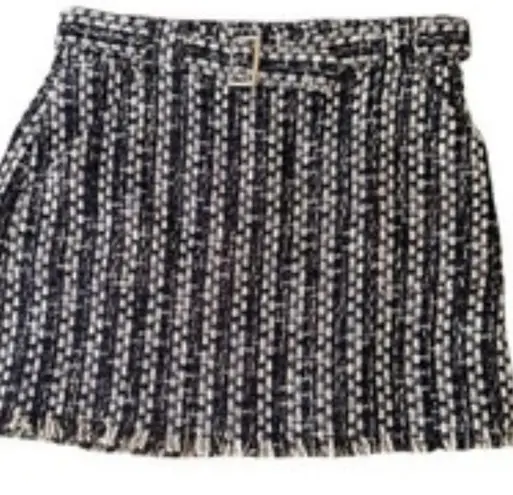RAMY BROOK
Ashley Belted Tweed Mini Skirt Sz 10 Blue