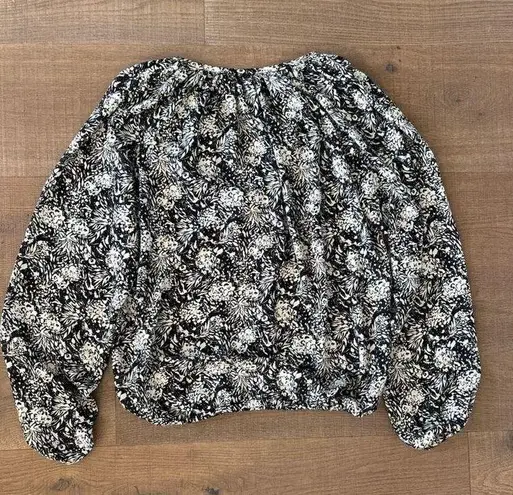 Ramy Brook black sabbath printed blouse long sleeve