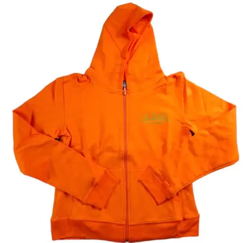 Von Dutch NEW Womens Small Orange Full Zip Hoodie Sweater Sweatshirt Signature Brand New without tag in manufacturer bag opened once to photograph 28” chest 19” length