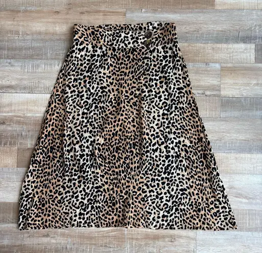 Faithfull Valois Brown Leopard Print Midi Wrap Skirt Size M Size M