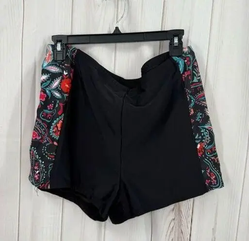 Women’s 3XL Black Patterned Swim Bottoms Pool Ocean Beach Size undefined