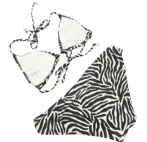 Kate Spade NWT  Zebra Print Triangle Bikini Two Piece Swimsuit Women’s Small NEW