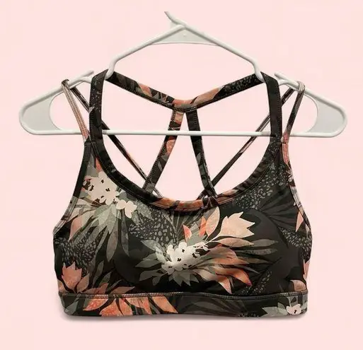 Gaiam shiva sports om yoga tropical bra workout sz large strappy back