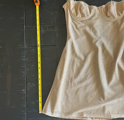 Mirror Palais XS Fairy Mini Dress in Diamond Sand Tan