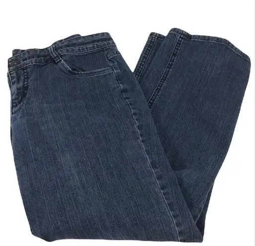 Liz & Co Stretch Straight Leg Jeans, Blue, 12 Petite