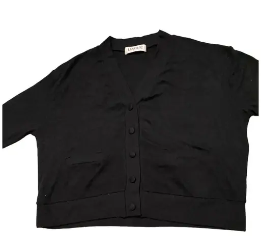 NWOT LESJOUR BLACK BUTTONED CARDIGAN BIZ