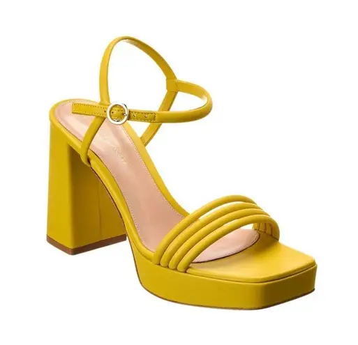 Gianvito Rossi  Lena 70 Leather Platform Sandal In Yellow