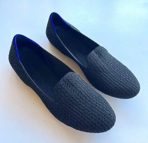 Rothy's  CLASSIC SLIP ON FLATS BLACK KNIT LOAFERS WOMENS SIZE 8