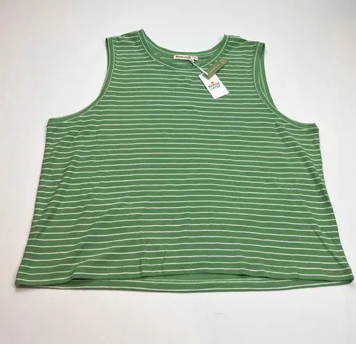 Marine layer Marine Layer Womens Size XL Green White Lydia Textured Stripe Tank *FLAWED NEW