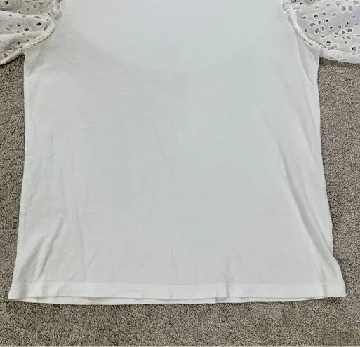 Veronica Beard Jeans Women’s Eyelet Puff Sleeve Top Boho in White Size XS