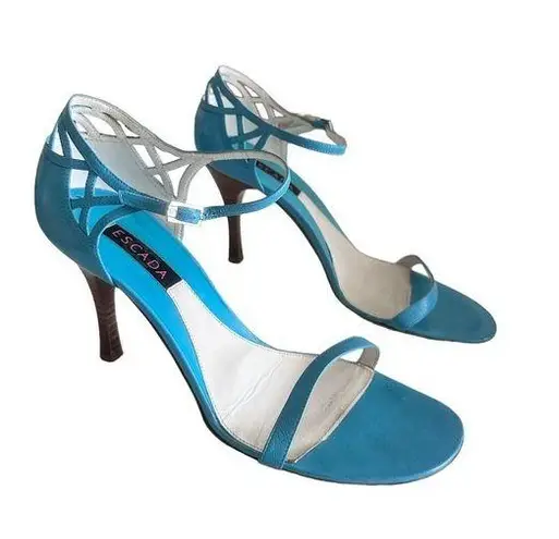 Escada 8 blue open toe strap Y2K Sandal Italy