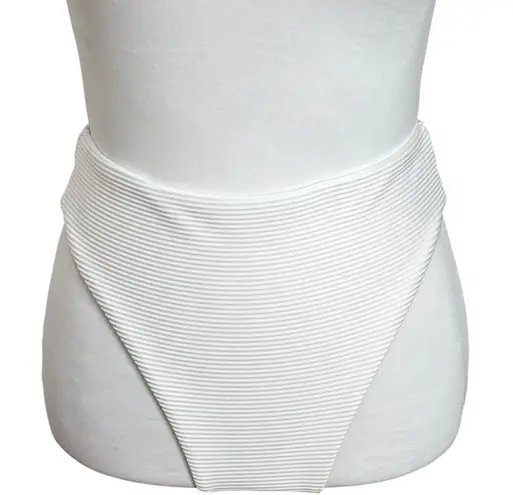 Seafolly Essentials Ribbed High Cut Bikini Bottoms White Women’s Size US 4