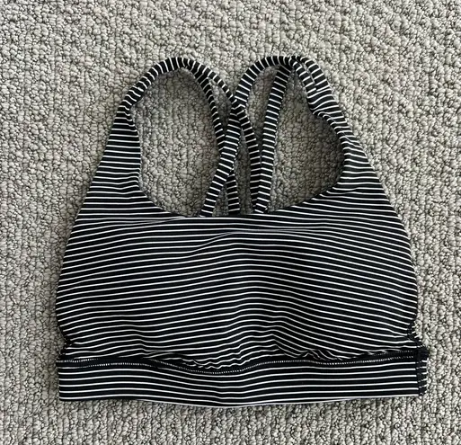 Lululemon black striped energy bra