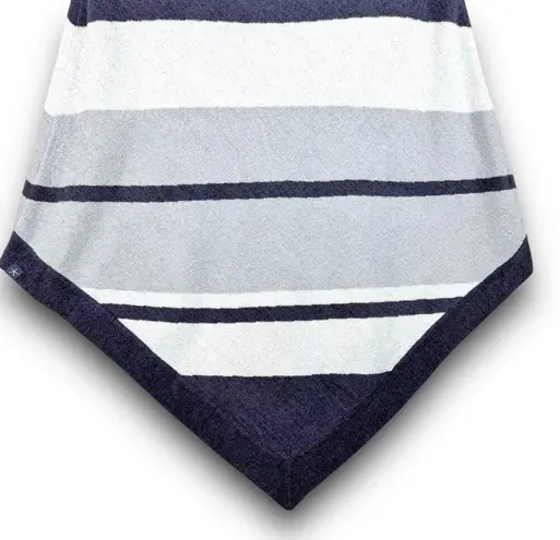 Barefoot Dreams NEW CozyChic Ultra Lite Gray Stripe Ocean Breeze Poncho One Size