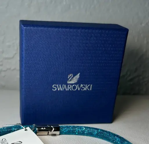 Swavorski NWT Swarovski Stardust Blue Mesh Crystal Bracelet Size M Full Set Box Gift Ready