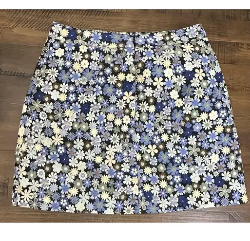 THML Floral Print a line mini skirt size M Tapestry Fabric EUC