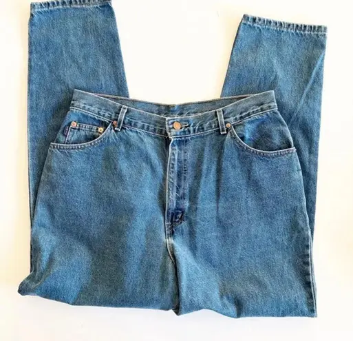 Vintage Chic Mom Jeans Plus Size 18 Cotton Denim High Waist Cheeky Bootie 90s Blue