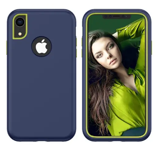 iPhone XS Max Stylish Durable Full Cover Shock Defender Armor Case Blue/Green Blue