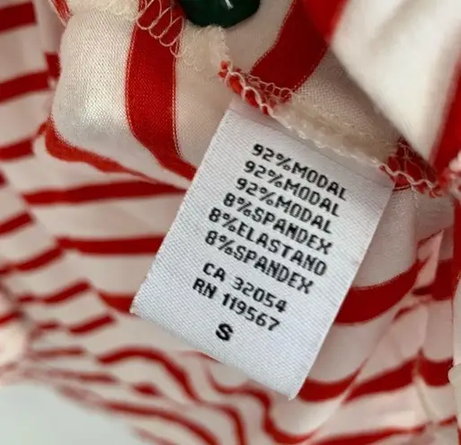 Rachel Pally Red Cream Drape Style Back Opening Top Shirt Blouse Small