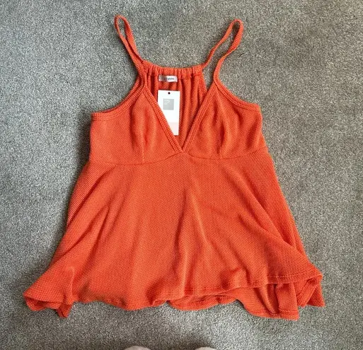 Ces Femme Daisy Woven Cami in Coral Size Large NWT Orange