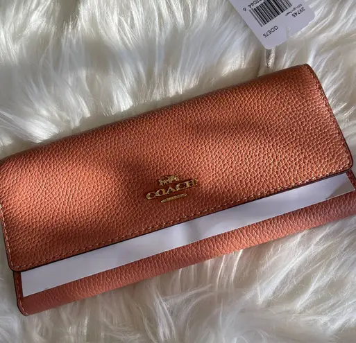 Coach Soft Trifold Wallet 39745 light peach