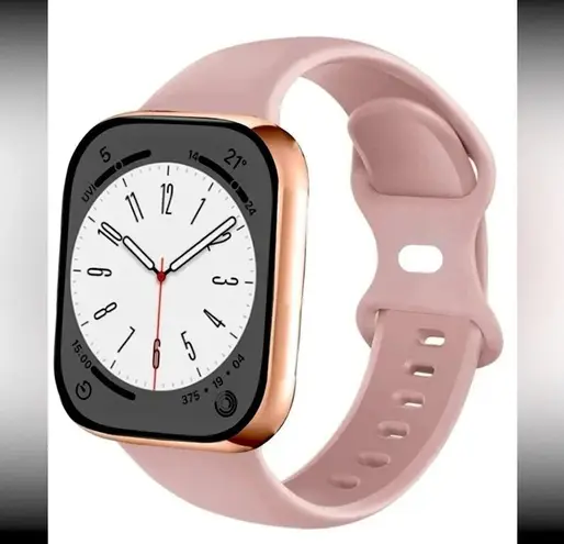 MONOCHROME Silicone Butterfly Buckle Sport Apple Watch Band Pink