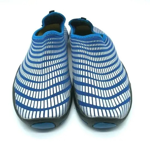 Womens Water Shoes Fabric Geometric Blue Silver 8
