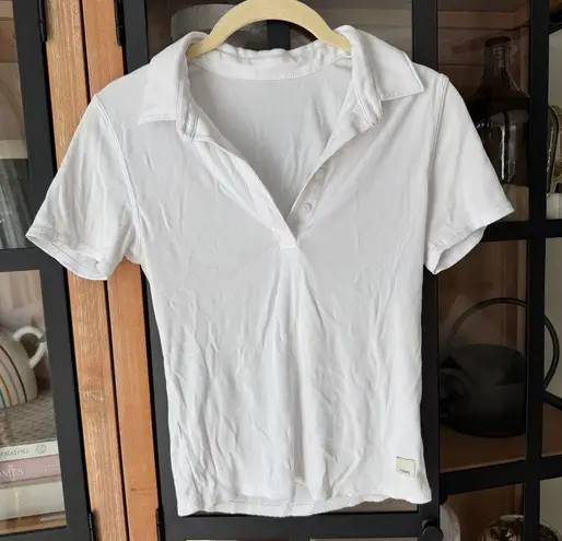 Vuori polo top Shirt Pose Fitted collar golf ribbed modal short sleeve