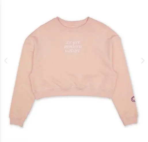 MOVING SALE Pink Modern Nature Cropped Crewneck Size M