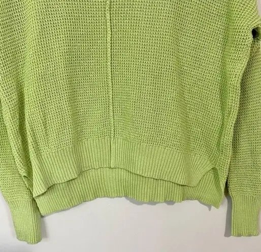 Sweet Romeo Women’s Waffle Knit Lightweight Pullover Sweater Green Size XS NWT