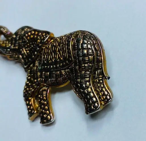 Elephant Jewelry Pin Brooch Textured Multiple Pattern Gold Silver Color Metal