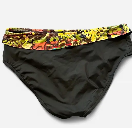 Catalina swim bottoms, black with yellow floral band