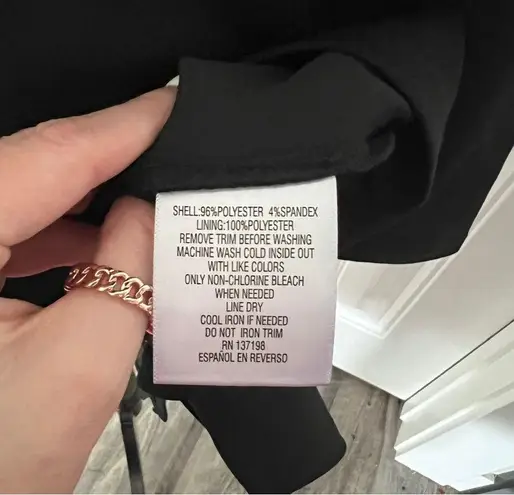 Thalia Sodi Black Sheath Dress with Long Sleeves and Asymmetrical Neckline