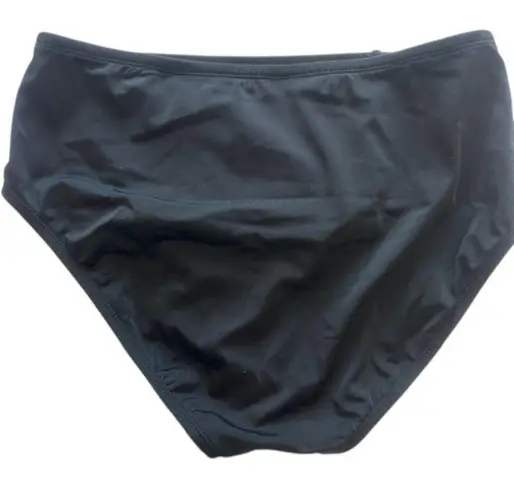 NWT! Sonnet Shores Shirred Front Women's High Waist Bikini Swimsuit Bottoms Sz 8 Black