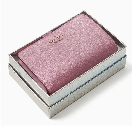 Kate Spade NWT Lola glitter medium compact wallet Pink 105 38 Off Retail New With Tags From Lane