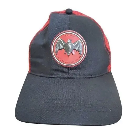 Bacardi Hat Bat Logo Snapback Mesh Trucker Cap Baseball Red Black Adult OSFM