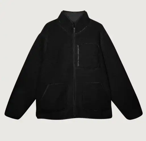 NWT Oak+Fort Sherpa Zip Up Jacket | Size: XS Black