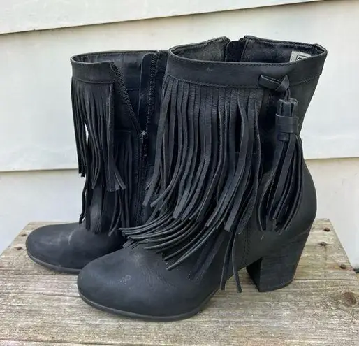 Ralph Lauren Denim&Supply Mina black Leather Fringe Tassel boots 11B Size 11