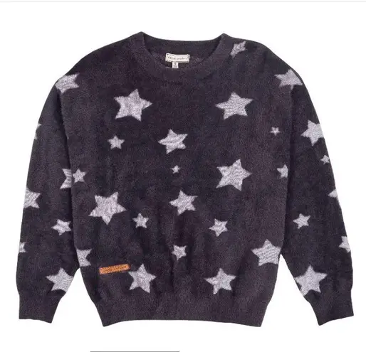 Simply Southern Fuzzy grey star sweater