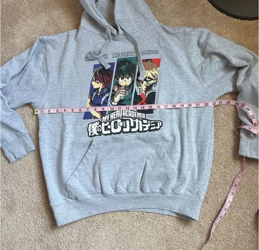 My Hero Academia Unisex Grey Graphic Hoodie. Size Medium