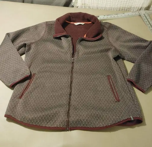 Woolrich XL Coat Women's Lochlyn Fleece Fitted Long Full Zip Jacket Wine