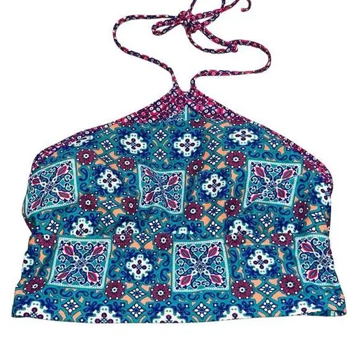 Arizona Jeans NEW Arizona Jean Company Ocean Blue Geometric Flounce Handkerchief Bikini Top