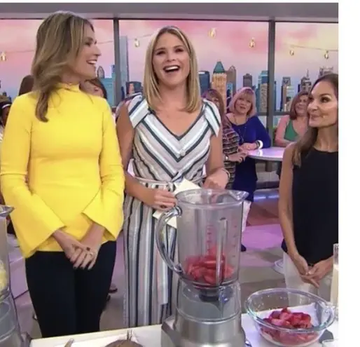 Lela Rose Stripped V Neck Bow Tie Belted Wide Leg Jumpsuit Size 2