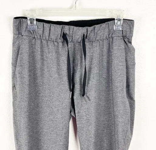 Lululemon  On The Fly Heathered Gray Drawstring Waist Pants, Size 6