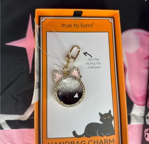 Viral Tik Tok Rhinestone Halloween Cat bag charm/keychain