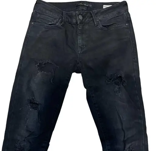 Mavi Jeans Mavi Adrianna distressed super skinny jeans black size 27