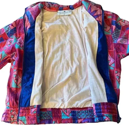 The La Costa Spa Vintage 80s/90s Multicolor Windbreaker Jacket S Unisex Pink