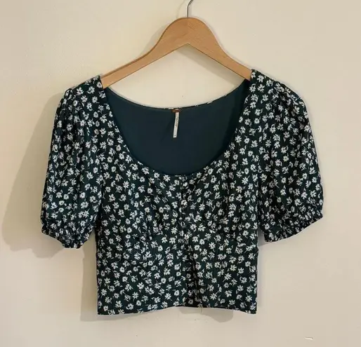 Free People Square Neck Top Green Size M