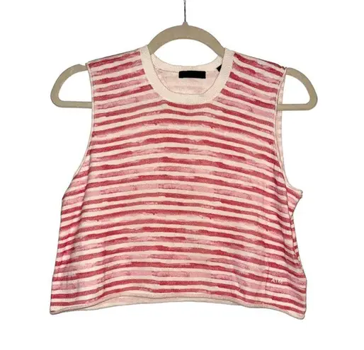 NWOT ATM Anthony Thomas Melillo Striped Cropped Cotton Cashmere Blend Top XS