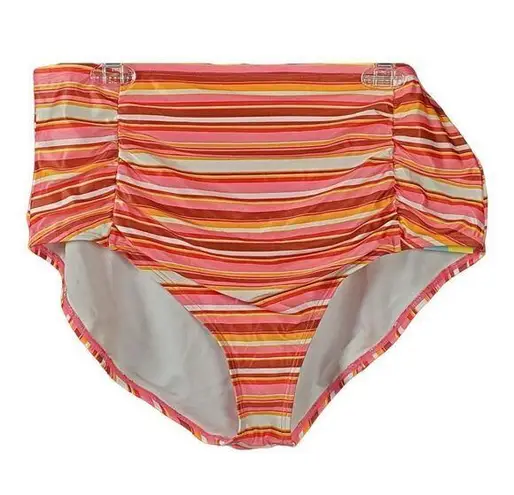 New Island Rays Bikini Swim Bottom 3X Brown Orange Stripe Beach Pool Cruise